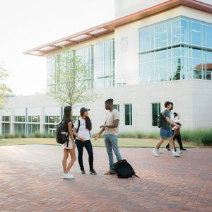 Students in front of the Student Center